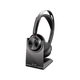 Casti cu microfon Poly by HP Voyager Focus 2 UC, USB-C Bluetooth, cu stand de incarcare, Black