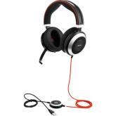 Casti cu microfon Jabra Evolve 80 MS, USB-A/3.5mm jack, Black-Red