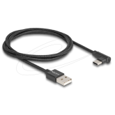 Cablu de date Delock 80030, USB-A male - USB-C male, 1 m, Black