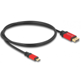 Cablu Delock 80092, DisplayPort male - USB-C male, 1m, Black-Red