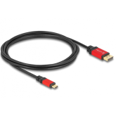 Cablu Delock 80093, DisplayPort male - USB-C, 2m, Black-Red