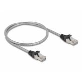Patch Cord Delock 80107, U/FTP, Cat6a, 0.5m, Silver