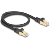Patch Cord Delock 80316, S/FTP, Cat.6A, 0.5m, Black