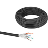 Cablu de retea Delock 80597, Cat.6A, U/FTP, 50 m, Black