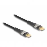 Cablu de date Delock 80763, USB-C male - USB-C male, 1m, Black-Transparent