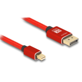 Cablu Delock 81096, mini DisplayPort male - DisplayPort male, 3m, Red