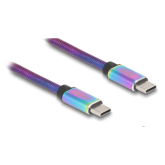 Cablu de date Delock 81116, USB-C male - USB-C male, 2m, Rainbow