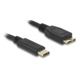 Cablu Delock 81160, USB-C male - micro USB-B, 2m, Black
