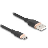 Cablu de date Delock 81225, USB-A male - USB-C male, 0.5m, Black