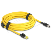 Cablu retea Delock 81253, Cat.6, Mini I/O 8 pin D-shape type 2 plug - RJ45, 1 m, Yellow