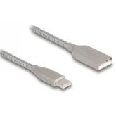 Cablu Delock 81258, USB-A female - USB-C male, 1 m, Silver