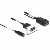 Cablu Delock 81385, DisplayPort female - DisplayPort female + 5.5 x 2.1mm, 0.30m, Black