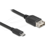 Cablu Delock 81517, USB 2.0 male - micro USB-B male, 0.5 m, Black