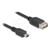 Cablu Delock 81523, USB-A female - Mini USB-B male, 0.5 m, Black