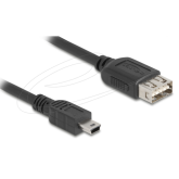 Cablu Delock 81524, USB-A male - Mini USB-B male, 1 m, Black