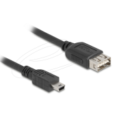 Cablu Delock 81527, Mini USB 2.0 male - USB-A female, 5 m, Black