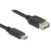 Cablu Delock 81538, USB-A female - USB-C male, 3 m, Black