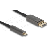 Cablu Delock Active Optical, DisplayPort male - USB-C male, 20 m, Black