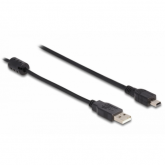 Cablu Delock 82252, USB-A 2.0 male - Mini USB-B 2.0 male, 1.5m, Black
