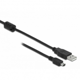 Cablu Delock 82273, USB 2.0 male - Mini USB-B 2.0 male, 1m, Black