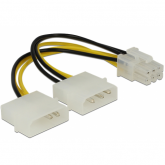 Cablu Delock 82315, 1x 6 pin - 2x Molex male, 0.15m