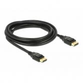 Cablu Delock 82424, DisplayPort male - DisplayPort male, 3m, Black