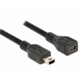 Cablu Delock 82667, mini USB 2.0 male - mini USB 2.0 female, 1m, Black