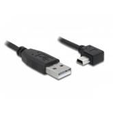 Cablu Delock 82684, USB 2.0 Male - Mini USB Male, 5m, Black