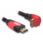 Cablu Delock 82686, HDMI male - HDMI male angled, 2m, Black-Red