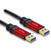 Cablu Delock 82744, USB 3.0 male - USB 3.0 male, 1m, Black-Red