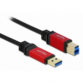 Cablu Delock 82758, USB 3.0 male - USB-B 3.0 male, 3m, Black-Red
