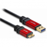 Cablu Delock 82761, USB 3.0 male - Micro USB-B 3.0 male, 2m, Black-Red