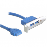 Cablu Delock 82976, 19 pin USB 3.0 pin - 2x USB 3.0 female, 0.40m, Black