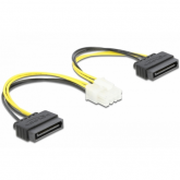 Cablu Delock 83020, 2x 15 pin SATA - 8 pin EPS, 0.15m, Black
