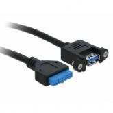 Cablu Delock 83118, USB 3.0 pin header female - USB 3.0 female, 0.5m, Black