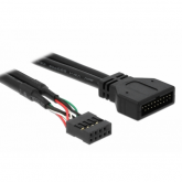 Cablu Delock 83281, USB 2.0 9pin female - USB 3.0 19pin male, 0.30m, Black