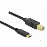 Cablu Delock 83330, USB-C male - USB-B 2.0, 2m, Black