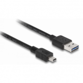 Cablu Delock 83364, USB 2.0 male - Mini USB-B male, 3m, Black