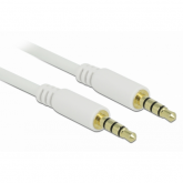 Cablu audio Delock 83440, 3.5mm jack 4pin male - 3.5mm jack 4pin male, 1m, White