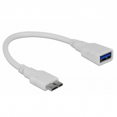 Cablu Delock OTG 83469, Micro USB-B 3.0 male - USB 3.0 female, 0.20m, White