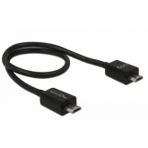 Cablu de date Delock 83570, Micro USB male - Micro USB OTG male, 0.30m, Black