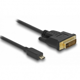 Cablu Delock 83586, Micro HDMI-D male - DVI male, 2m, Black