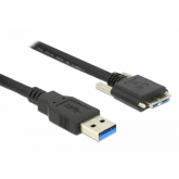 Cablu Delock 83598, USB 3.0 male - Micro USB-B male, 2m, Black