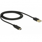 Cablu de date Delock 83600, USB 2.0 male - USB-C, 1m, Black