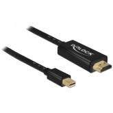 Cablu Delock 83699, Mini DisplayPort male - HDMI male, 2m, Black