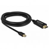 Cablu Delock 83700, Mini DisplayPort male - HDMI male, 3m, Black