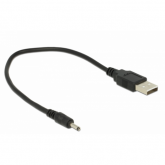 Cablu Delock 83793, USB-A male - DC power connector 3.0 x 1.1 mm, 0.27m, Black