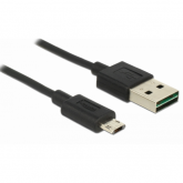 Cablu Delock 83844, USB 2.0 male - Micro USB-B male, 1m, Black