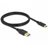 Cablu de date Delock 83870, USB 3.1 male - USB-C male, 1m, Black