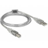 Cablu Delock 83893, USB 2.0 male - USB-B male, 1.5m, Clear